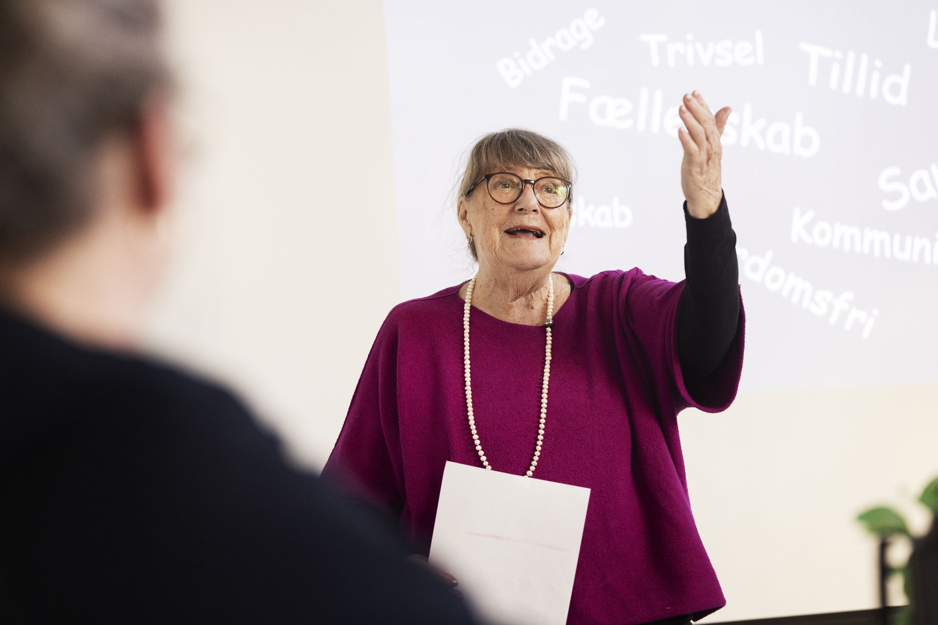 ABF's kreds Nordsjælland afvikler dialogmøde hos Bovieran. Her ses lokalformand Inge Lise Verdont. 