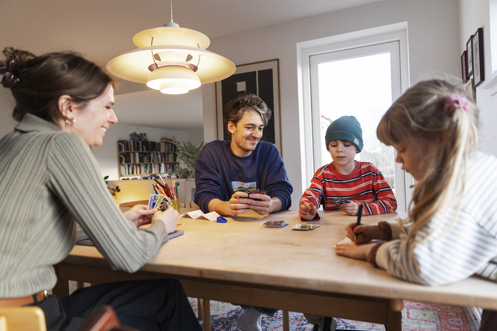 Plads til privatliv. Anne, Patrick og børnene hygger hos sig selv.